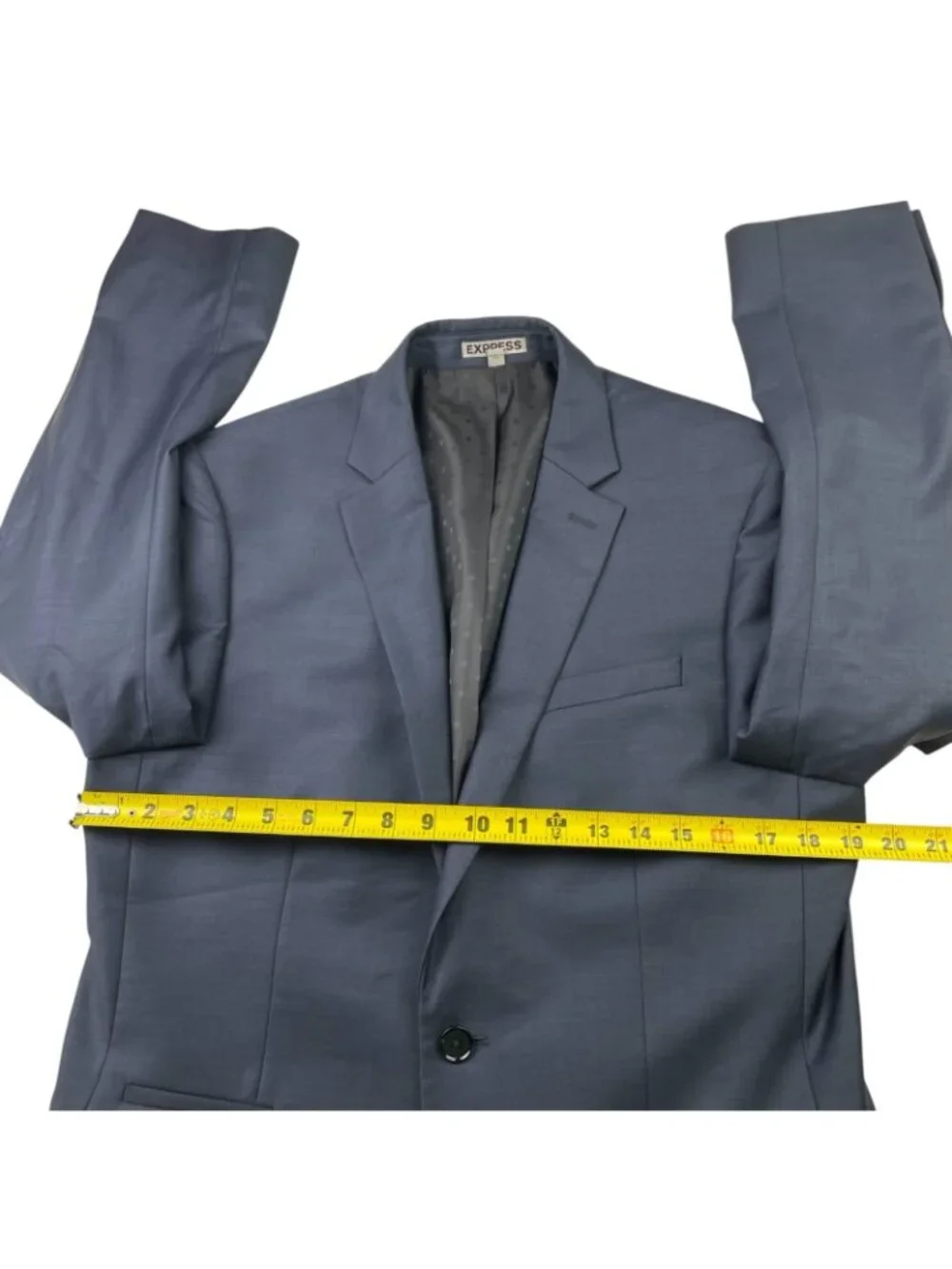 Express Men’s Photographer Fitted 2-Button Wool Blend Blazer Blue • 40R